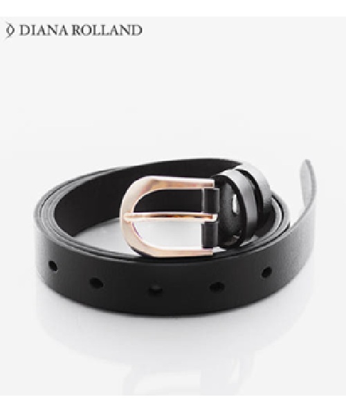 [다이에나롤랑] 소가죽 데일리 벨트_금장 블랙_FCB0009BK